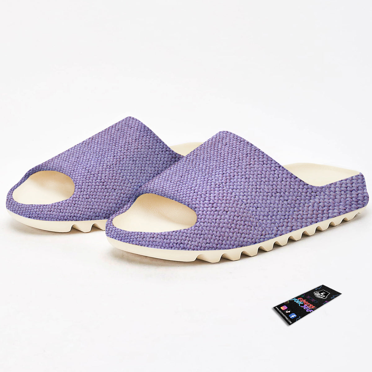 Knitted Violet Print Pattern Sandals-grizzshop