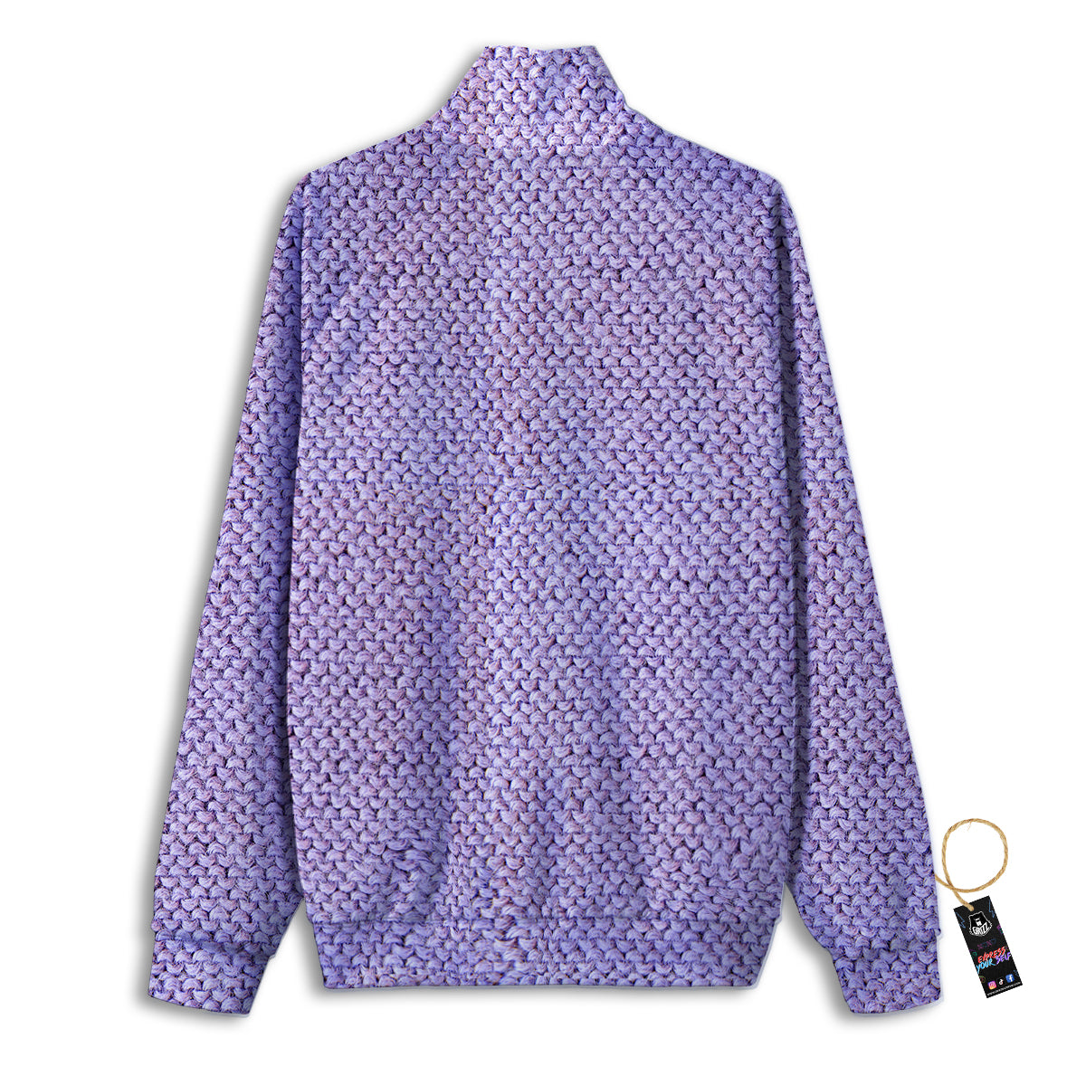 Knitted Violet Print Pattern Track Jacket-grizzshop