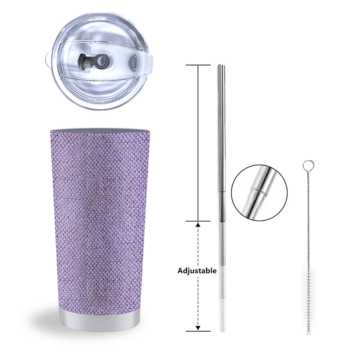 Knitted Violet Print Pattern Tumbler-grizzshop