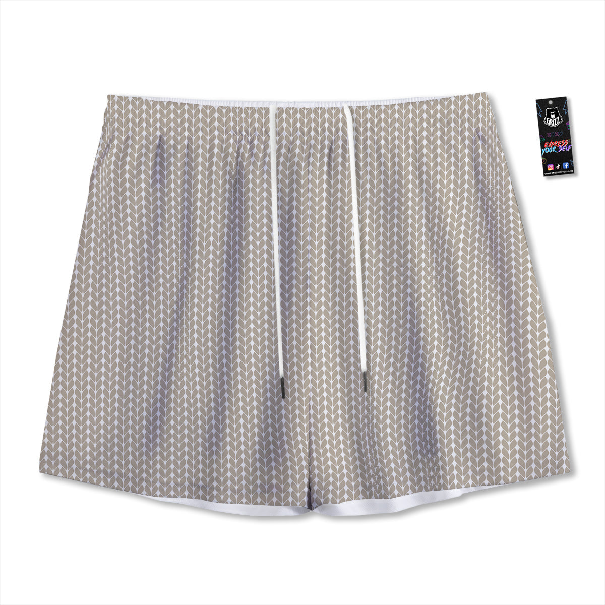 Mandala Om Gold Print Mesh Shorts