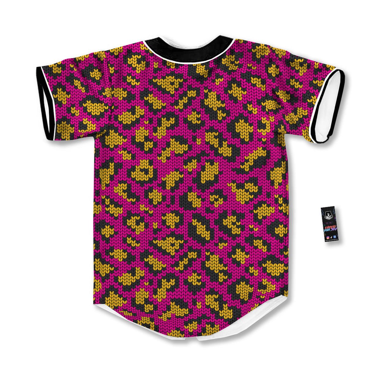 Knitted Wild Pink Leopard Print Pattern Baseball Jersey-grizzshop