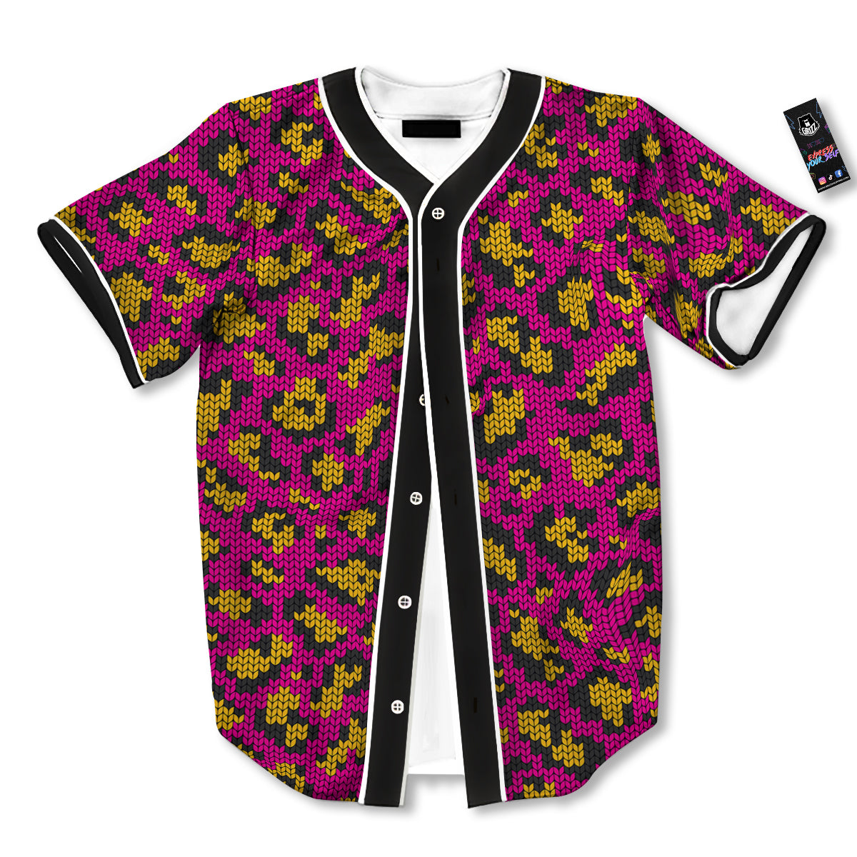 Knitted Wild Pink Leopard Print Pattern Baseball Jersey-grizzshop
