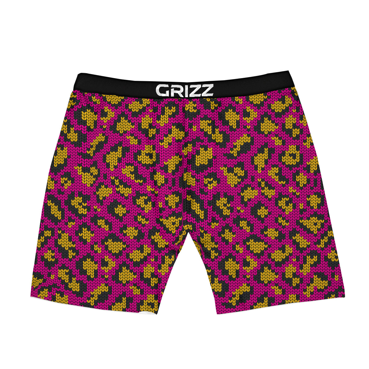 Knitted Wild Pink Leopard Print Pattern Boxer Briefs-grizzshop