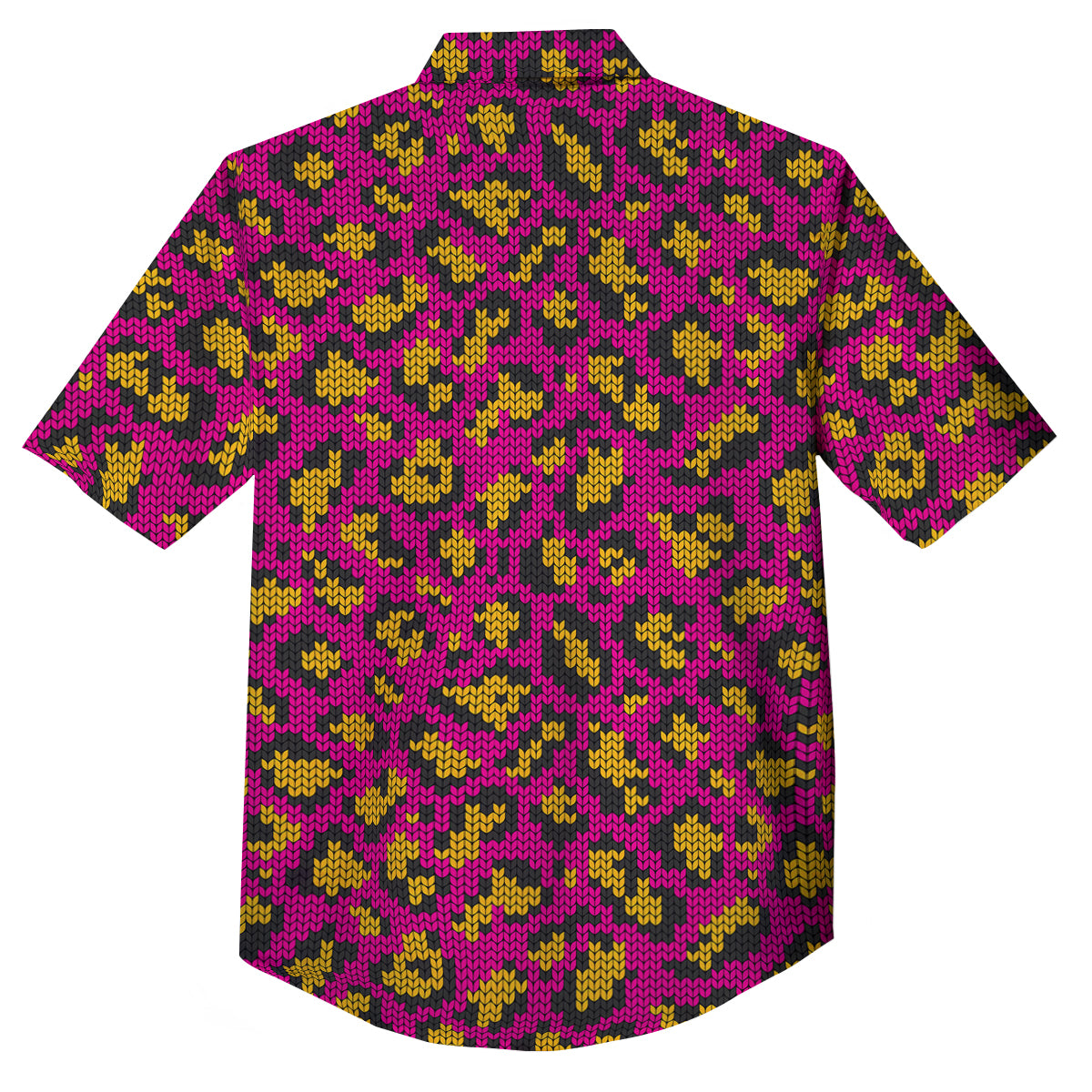 Knitted Wild Pink Leopard Print Pattern Button Up Shirt-grizzshop