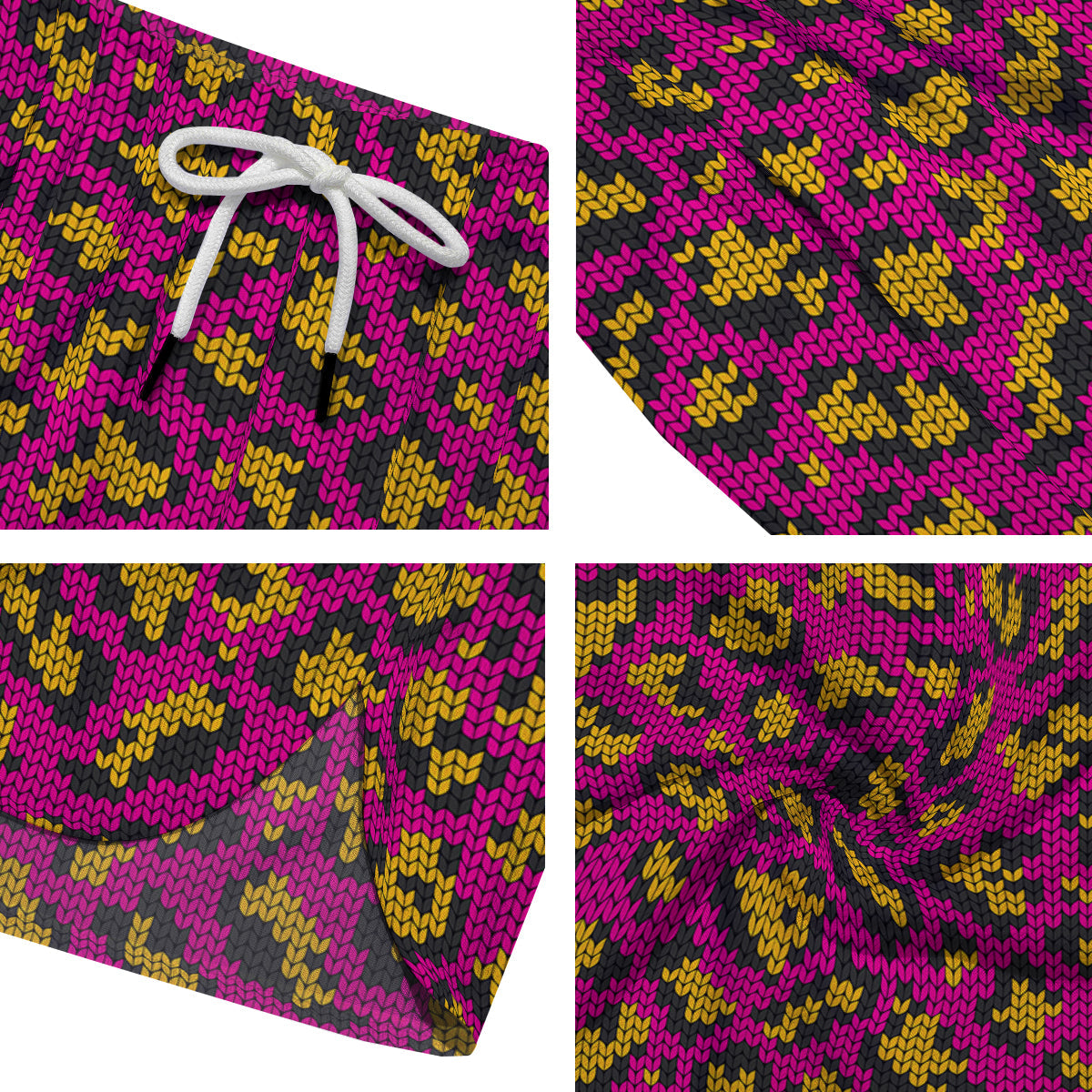 Knitted Wild Pink Leopard Print Pattern Men's Running Shorts-grizzshop