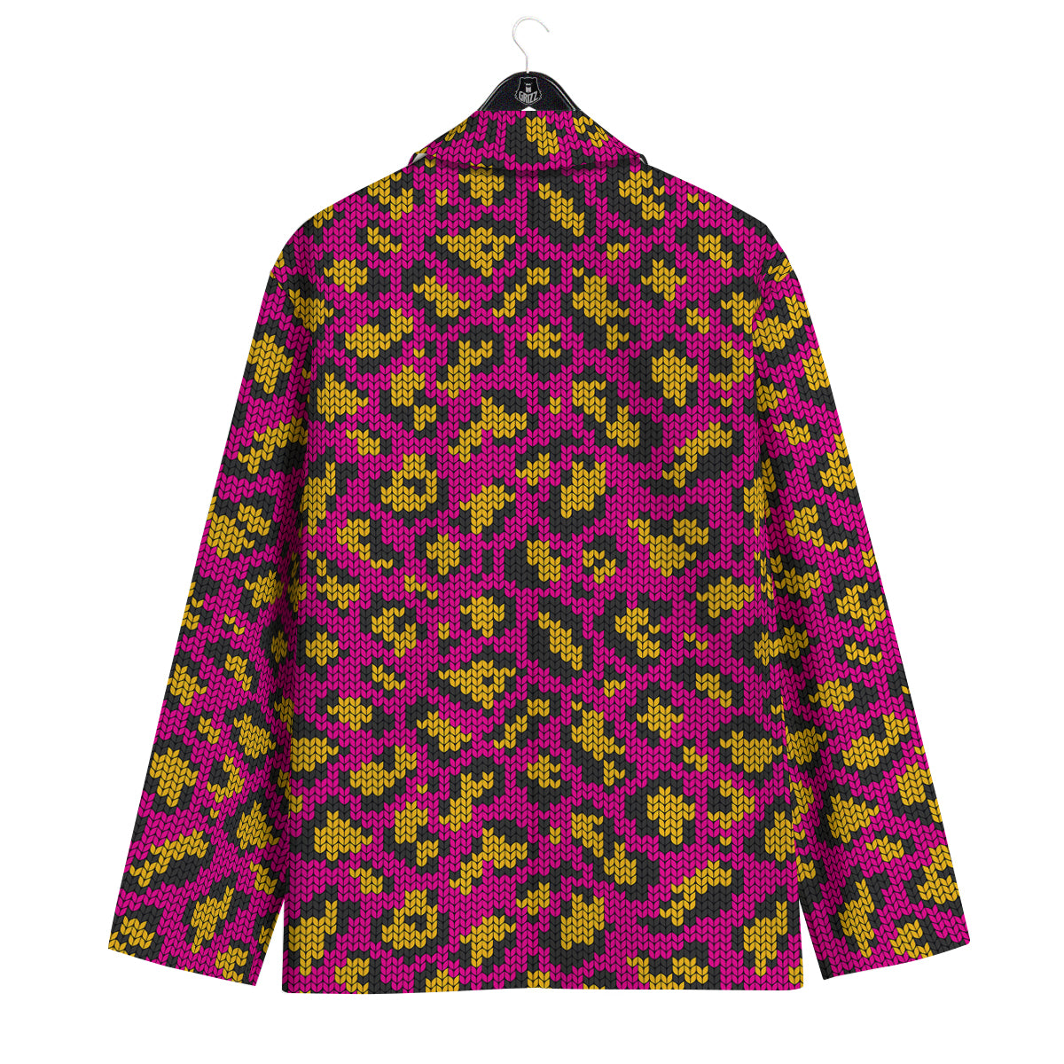 Knitted Wild Pink Leopard Print Pattern Men's Sport Coat-grizzshop