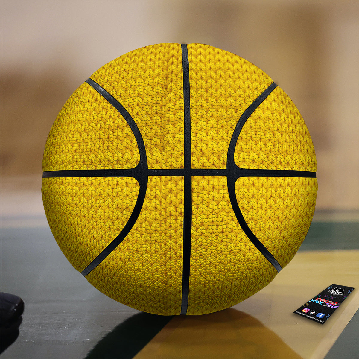 Knitted Yellow Print Pattern Basketball