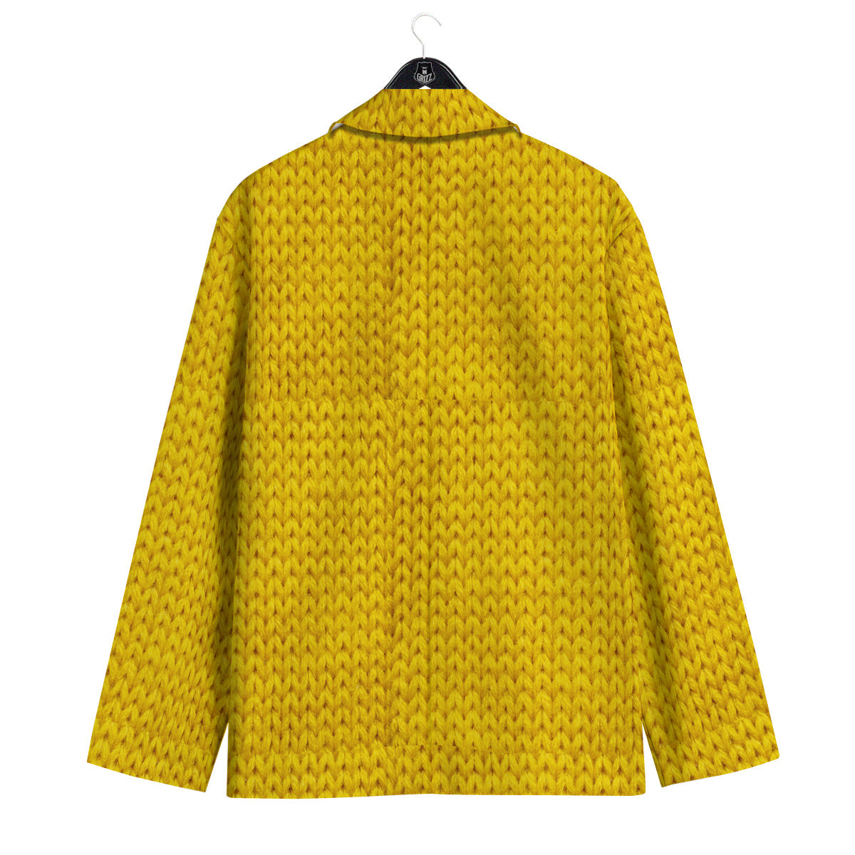 Knitted Yellow Print Pattern Men's Sport Coat-grizzshop