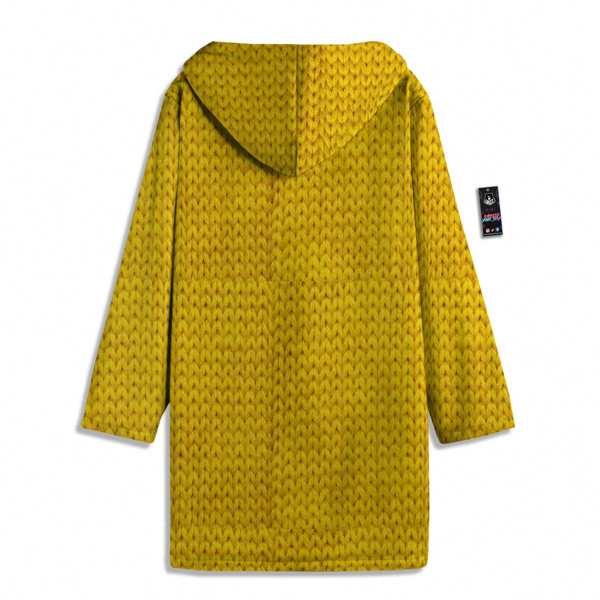 Knitted Yellow Print Pattern Men's Windbreaker Jacket-grizzshop