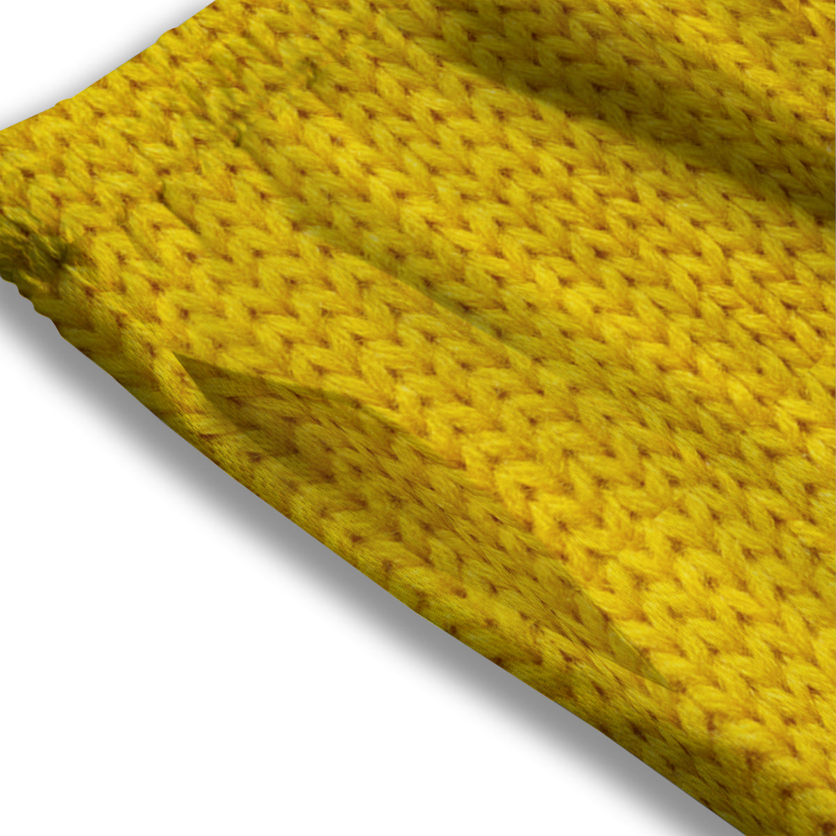 Knitted Yellow Print Pattern Mesh Shorts