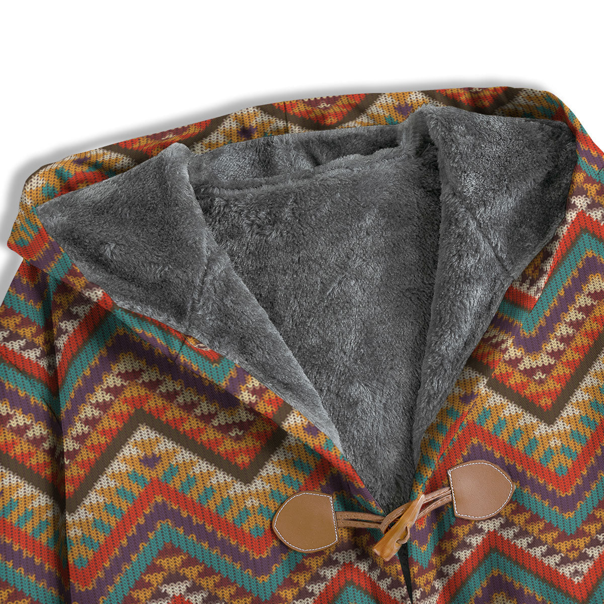 Knitted Zigzag Print Pattern Men's Windbreaker Jacket-grizzshop