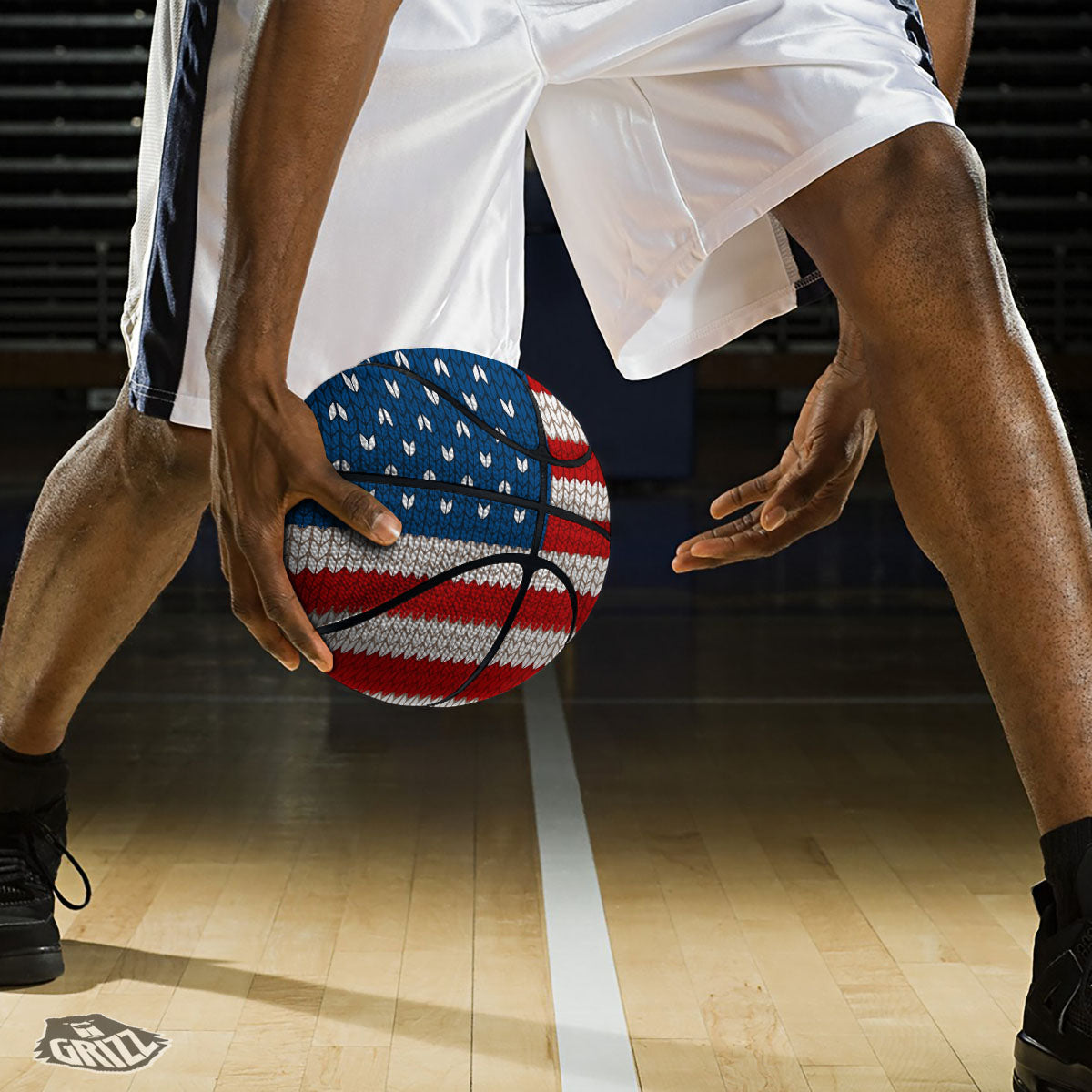 Knitted American Flag Print Basketball