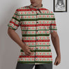 Knitted Christmas Print Pattern Untucked Shirts-grizzshop