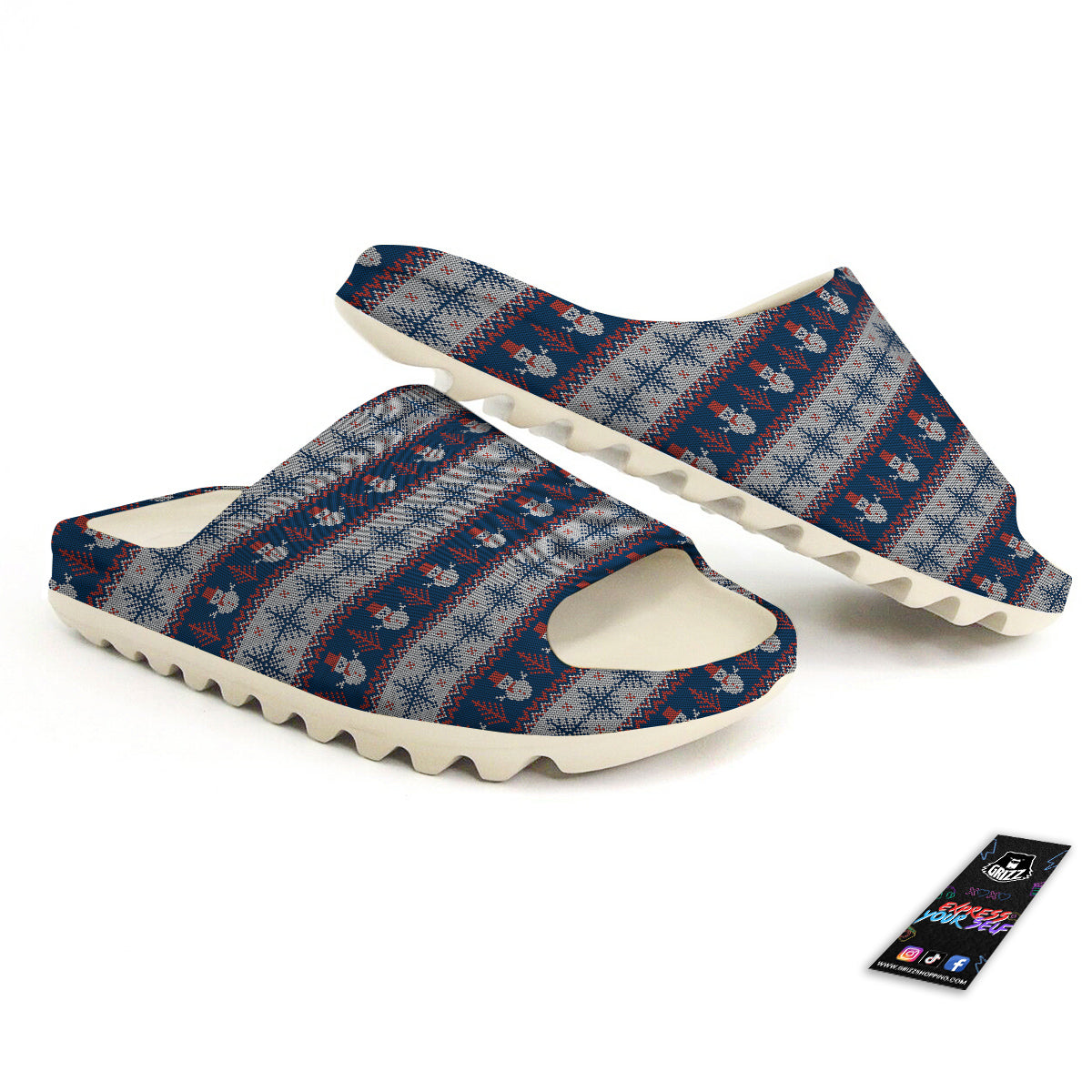 Knitted Cute Snowman Print Pattern Sandals-grizzshop