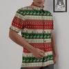 Knitted Merry Christmas Print Pattern Untucked Shirts-grizzshop