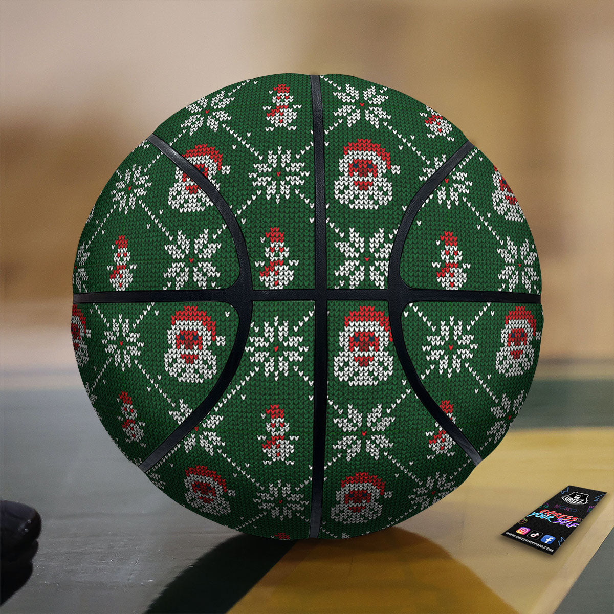 Knitted Turquoise Print Pattern Basketball