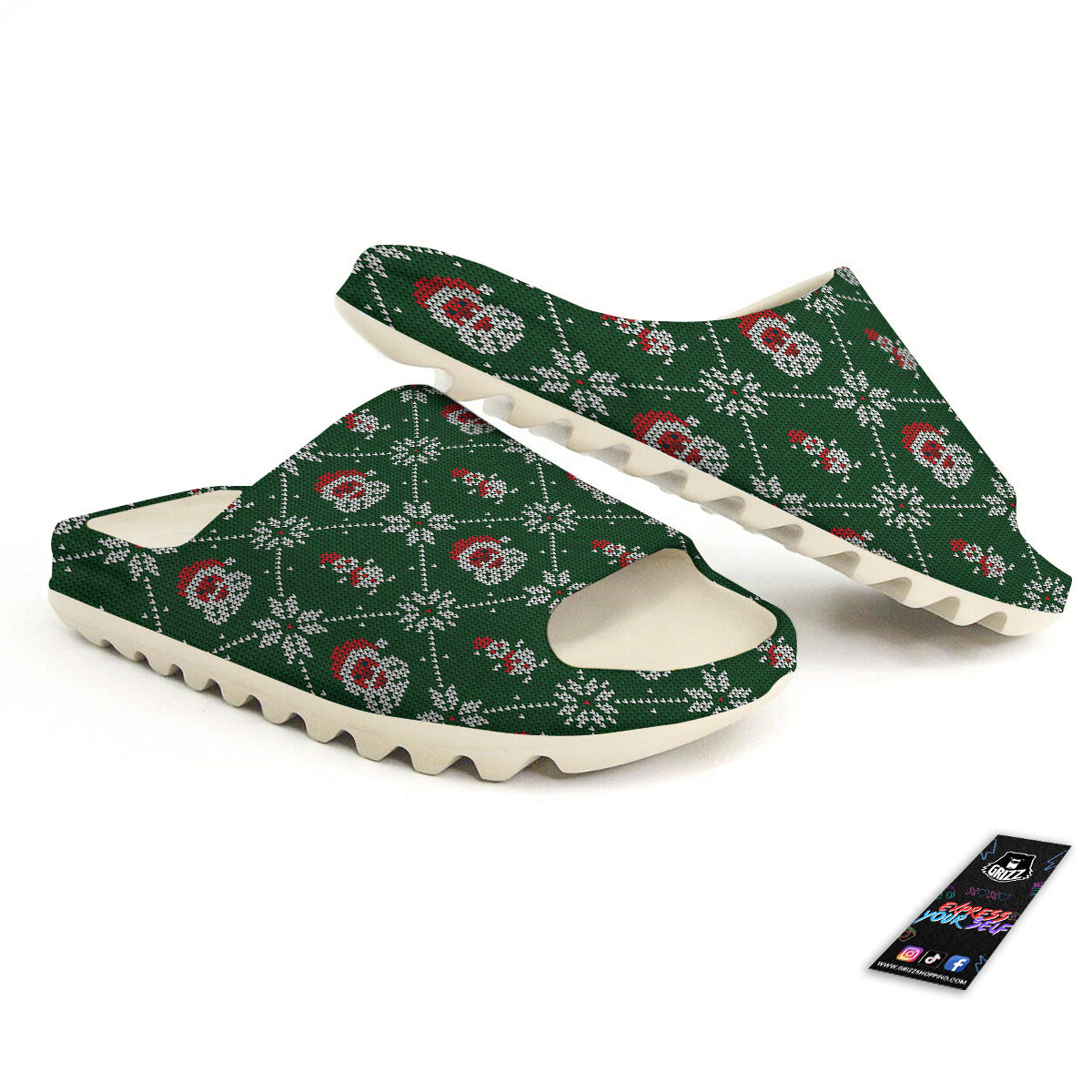 Knitted Santa Claus Print Pattern Sandals-grizzshop