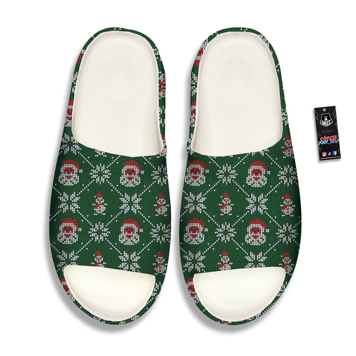 Knitted Santa Claus Print Pattern Sandals-grizzshop