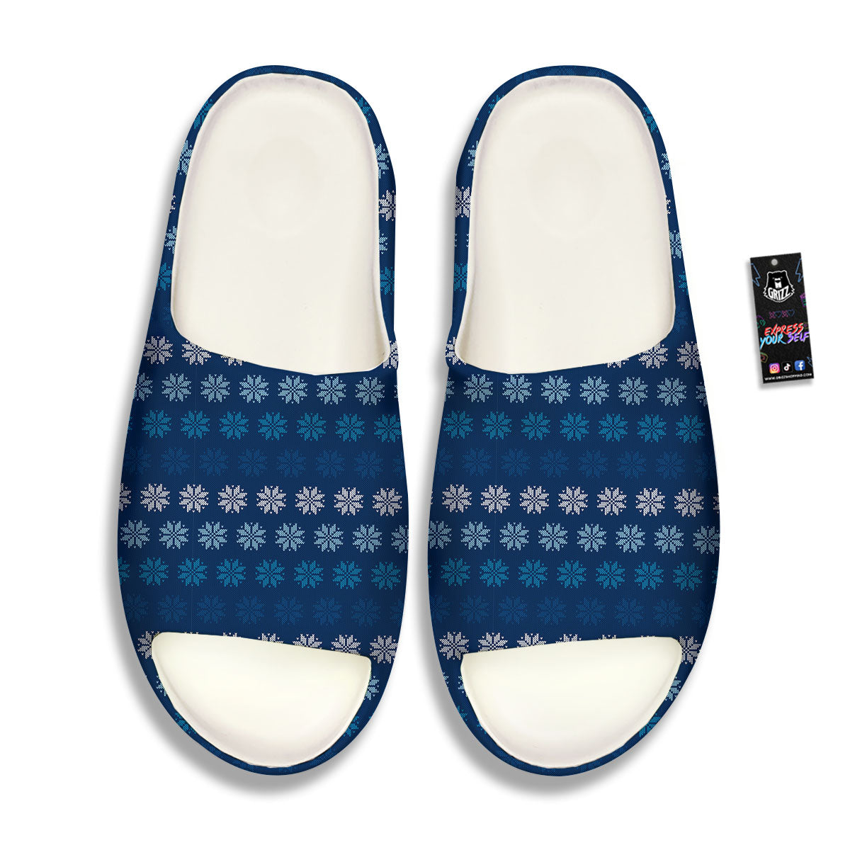 Knitted Snowflakes Print Pattern Sandals-grizzshop