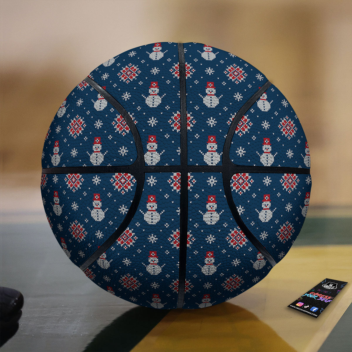 Knitted Zigzag Print Pattern Basketball