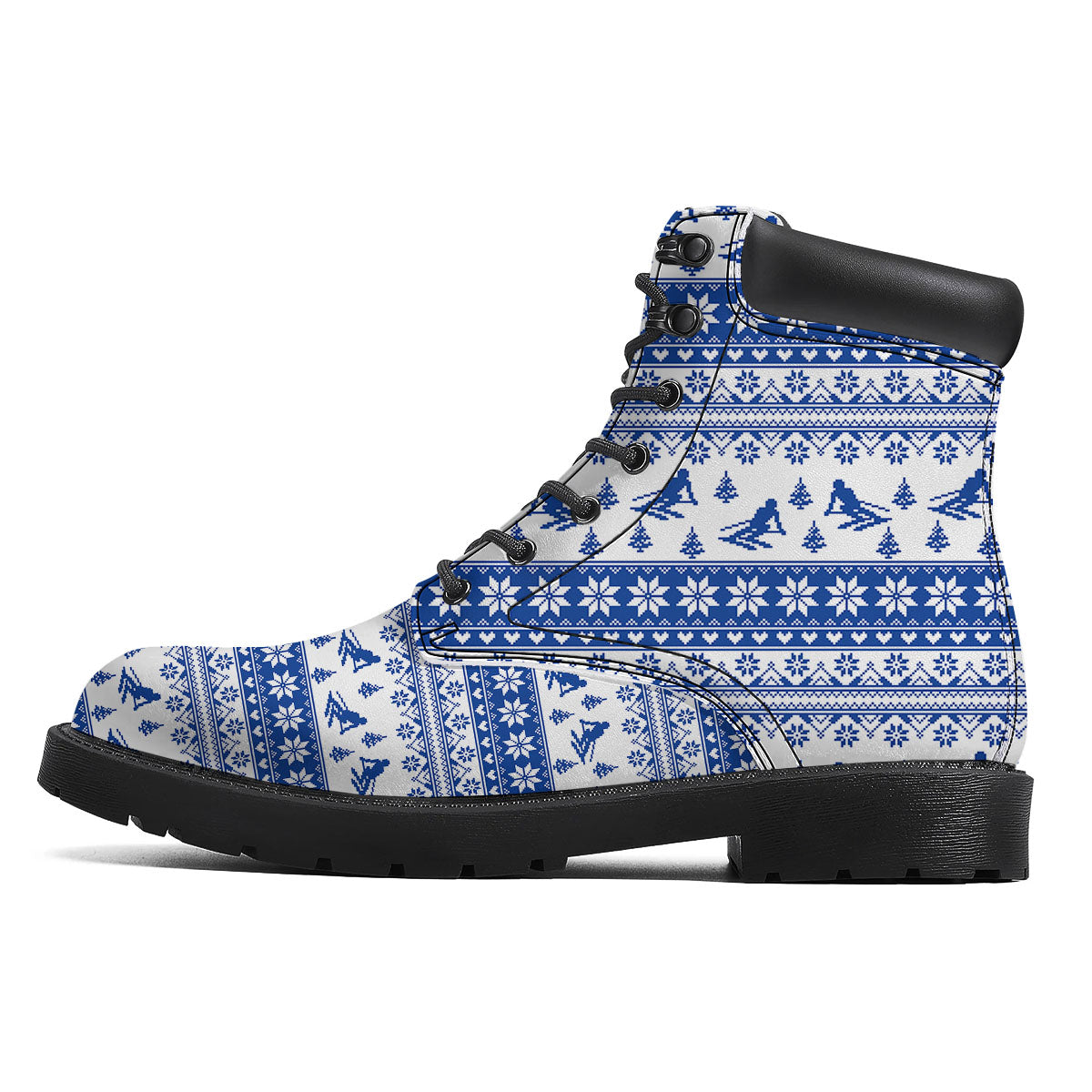 Knitting Winter Ski Print Pattern Boots-grizzshop
