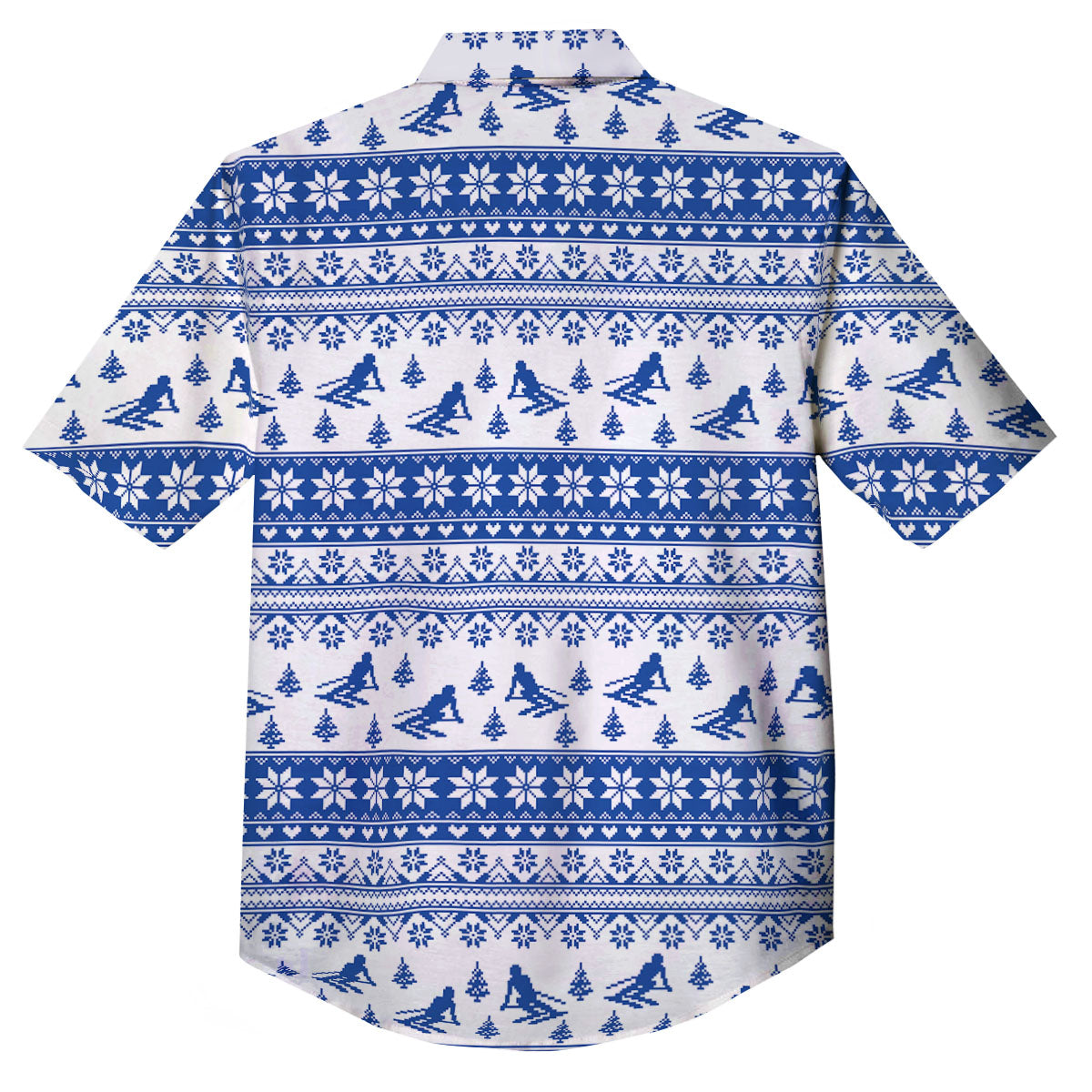 Knitting Winter Ski Print Pattern Button Up Shirt-grizzshop