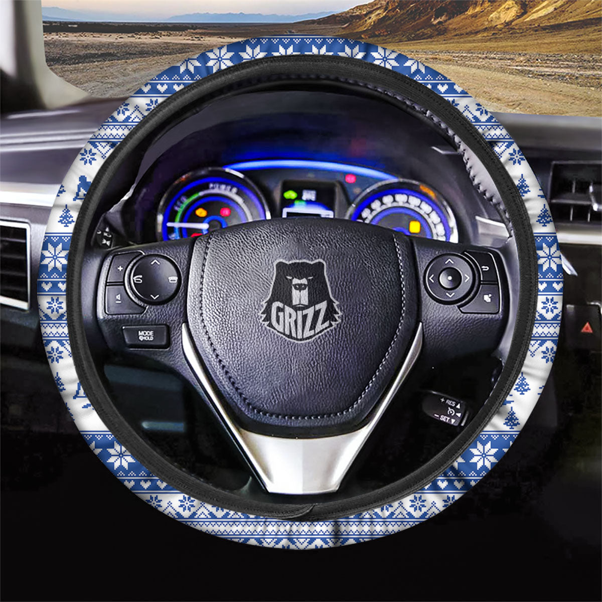 Knitting Winter Ski Print Pattern Car Steering Wheel Cover-grizzshop