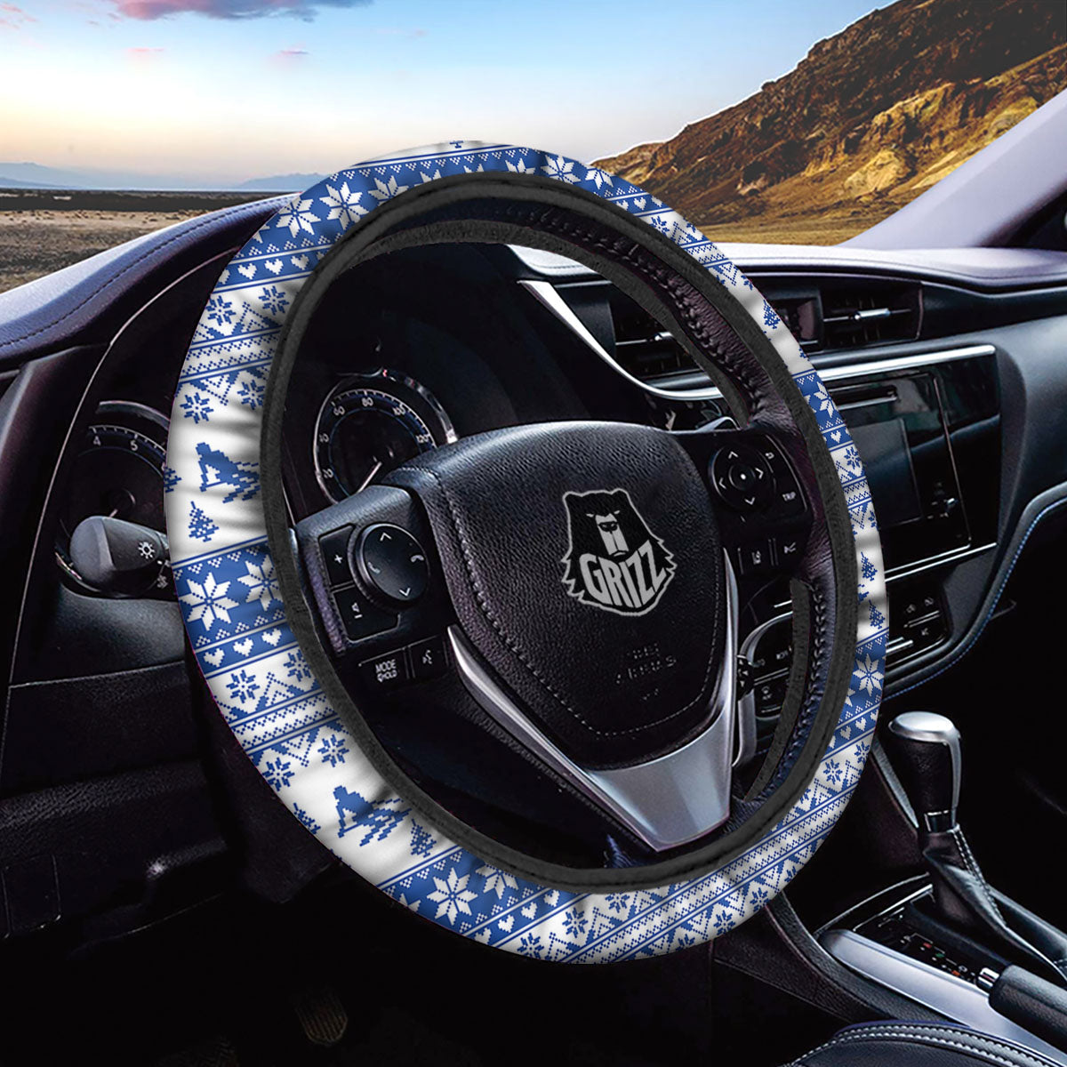 Knitting Winter Ski Print Pattern Car Steering Wheel Cover-grizzshop