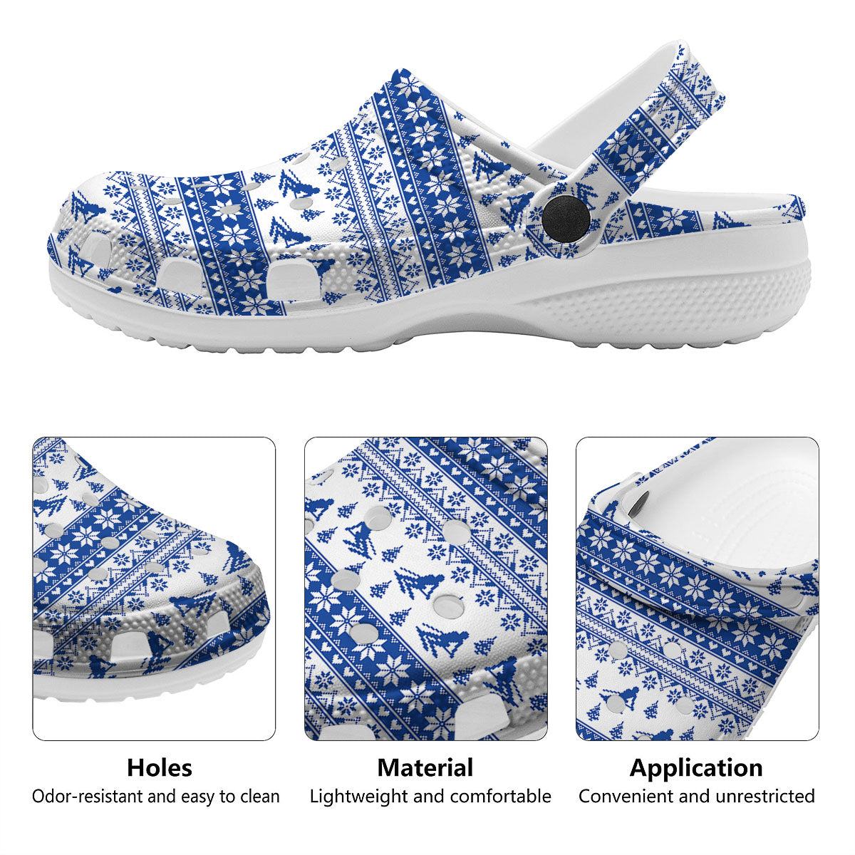Knitting Winter Ski Print Pattern Clog-grizzshop