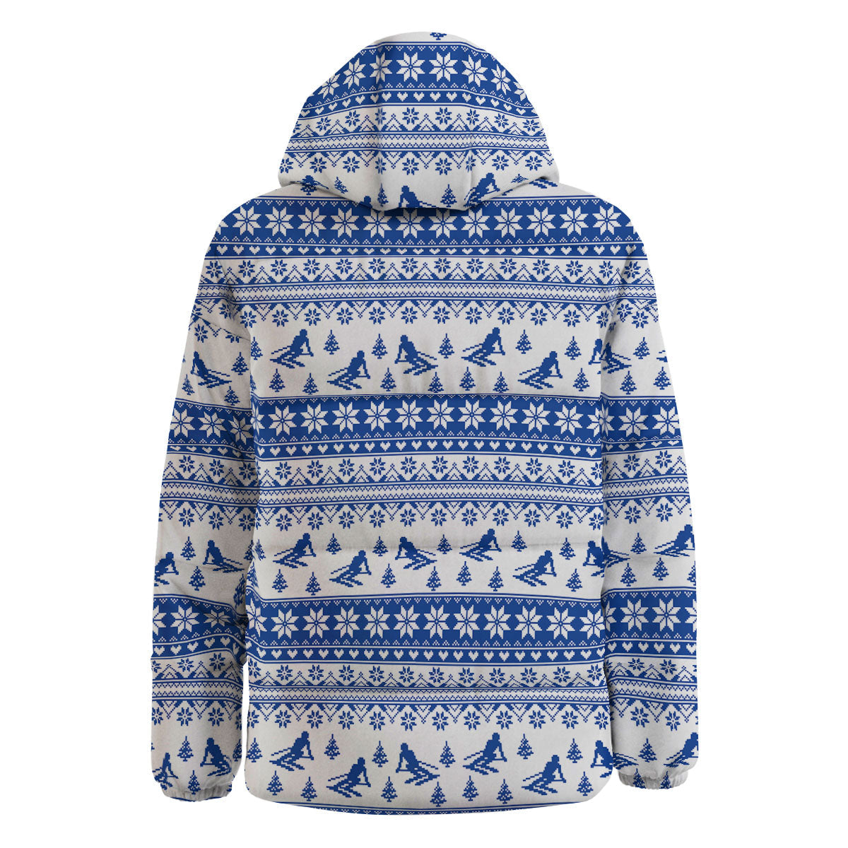 Knitting Winter Ski Print Pattern Down Jacket-grizzshop