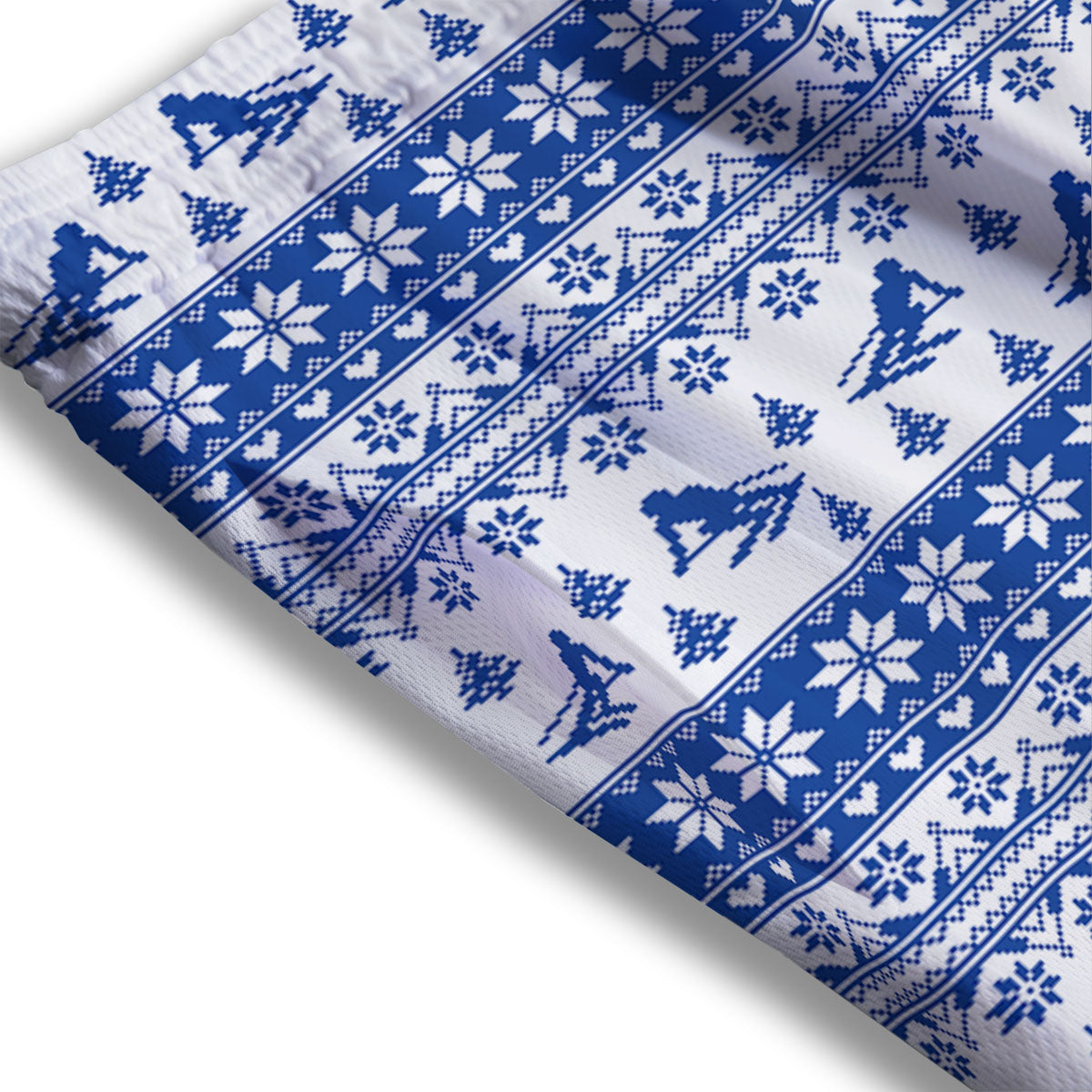 Knitting Winter Ski Print Pattern Mesh Shorts-grizzshop