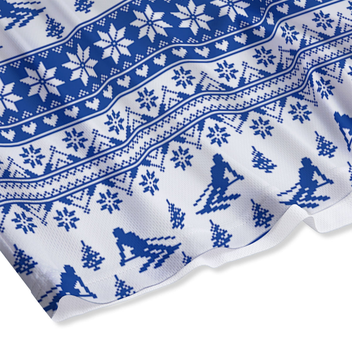 Knitting Winter Ski Print Pattern Mesh Shorts-grizzshop