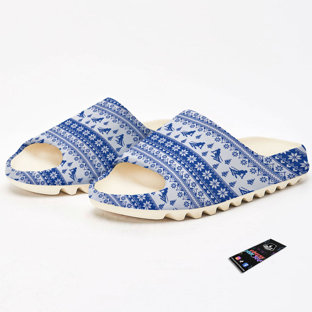 Knitting Winter Ski Print Pattern Sandals-grizzshop
