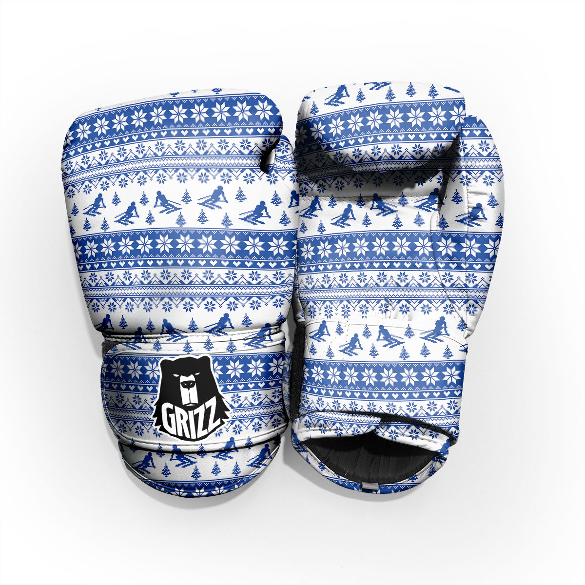 Knitting Winter Ski Print Pattern Sparring Gloves-grizzshop