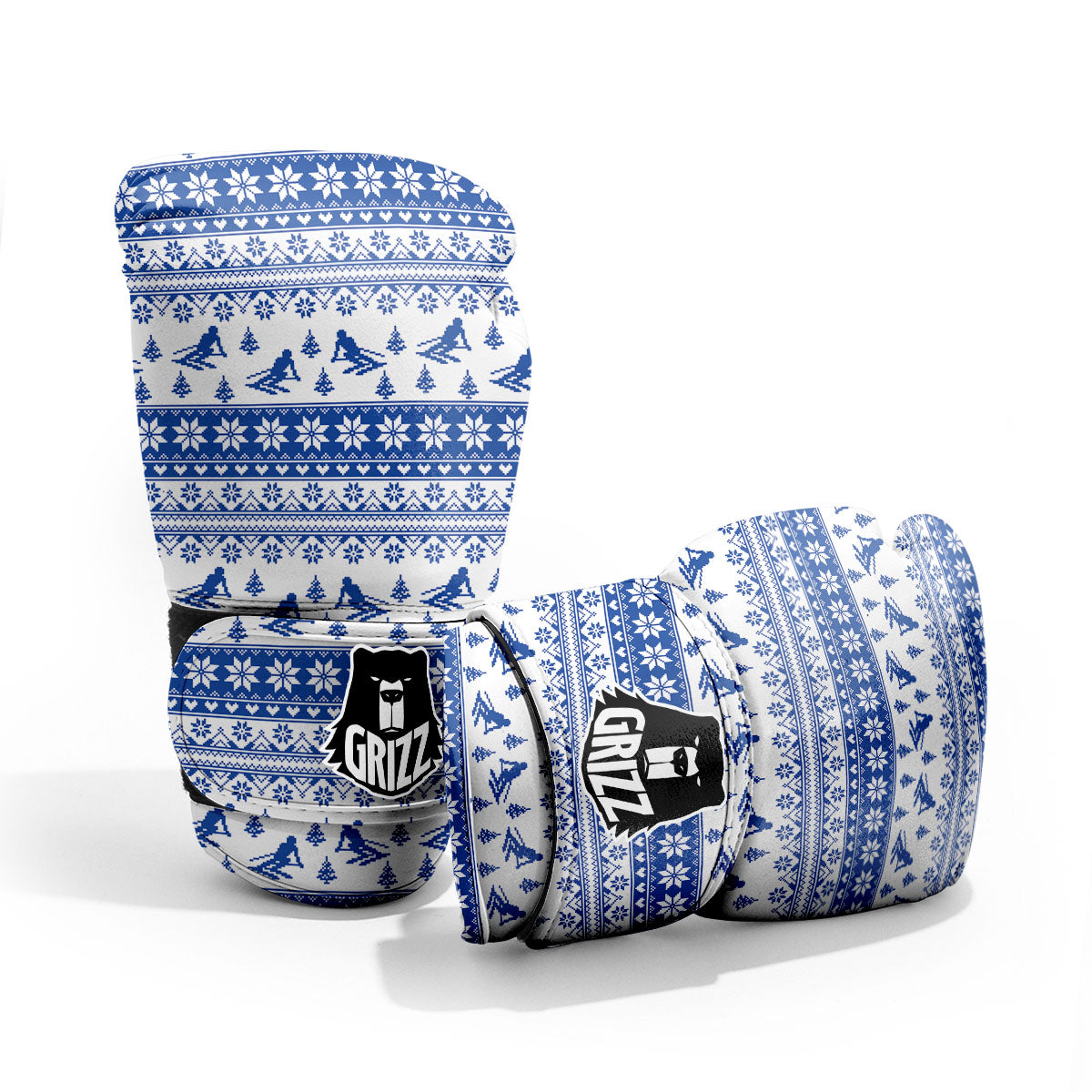 Knitting Winter Ski Print Pattern Sparring Gloves-grizzshop