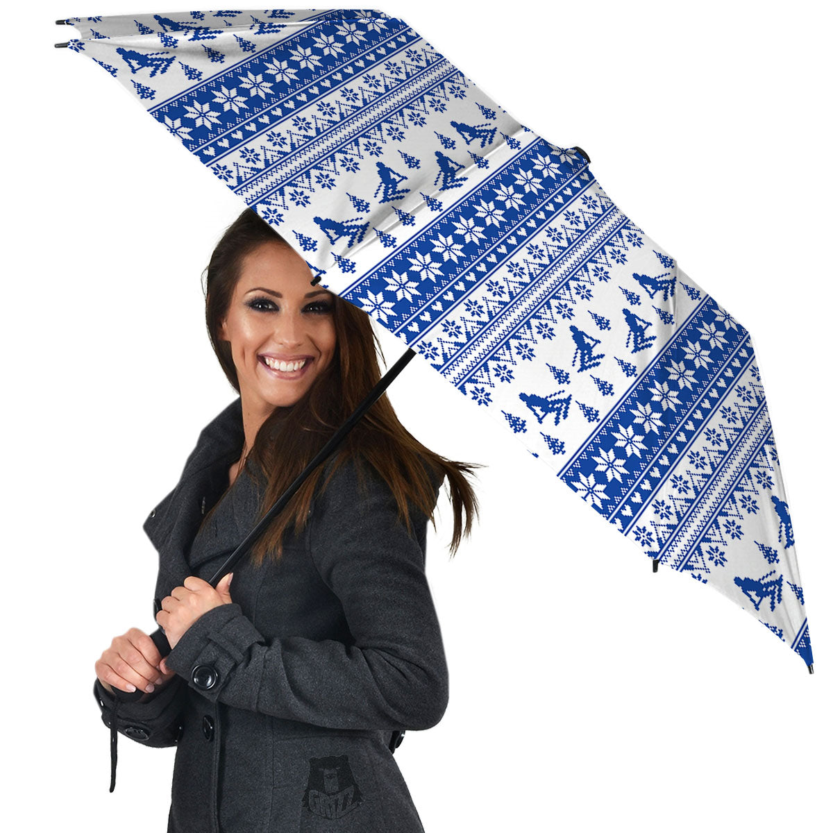 Knitting Winter Ski Print Pattern Umbrella-grizzshop