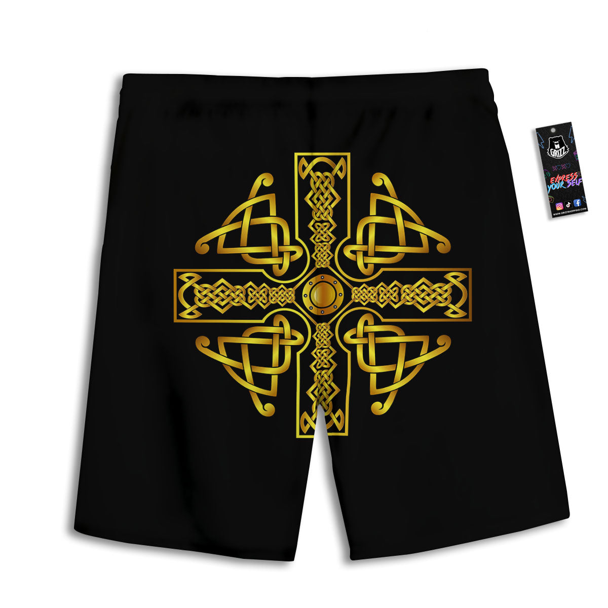 Maple Leaves Orange Print Pattern Men's Athletic Shorts