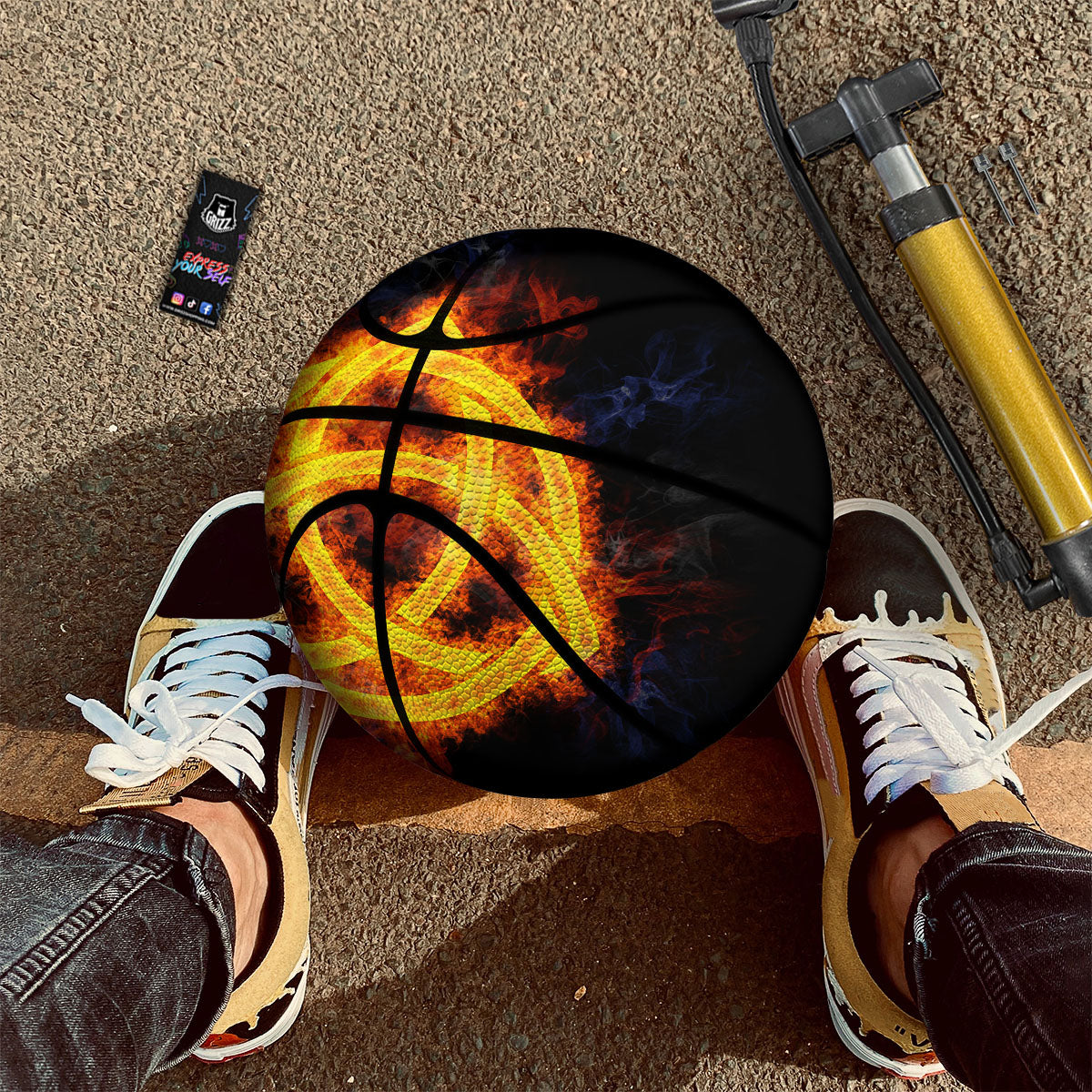 Knot Fire Celtic Print Basketball-grizzshop