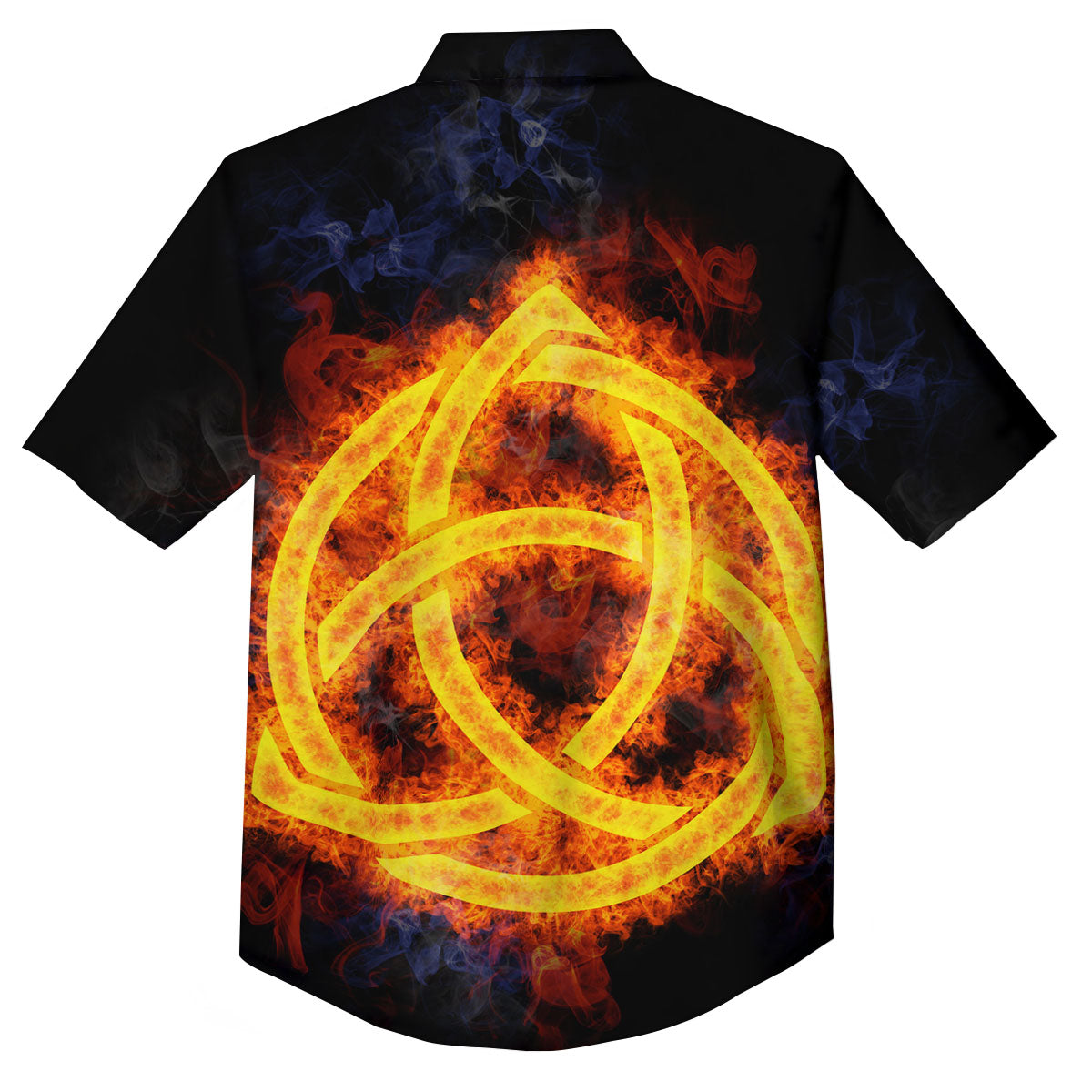 Knot Fire Celtic Print Button Up Shirt-grizzshop