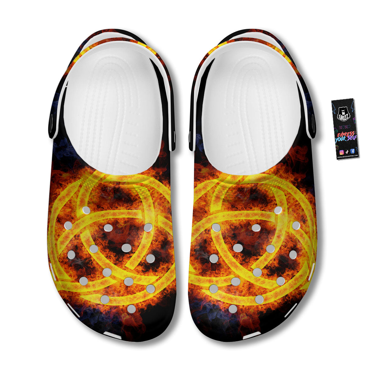 Knot Fire Celtic Print Clog-grizzshop