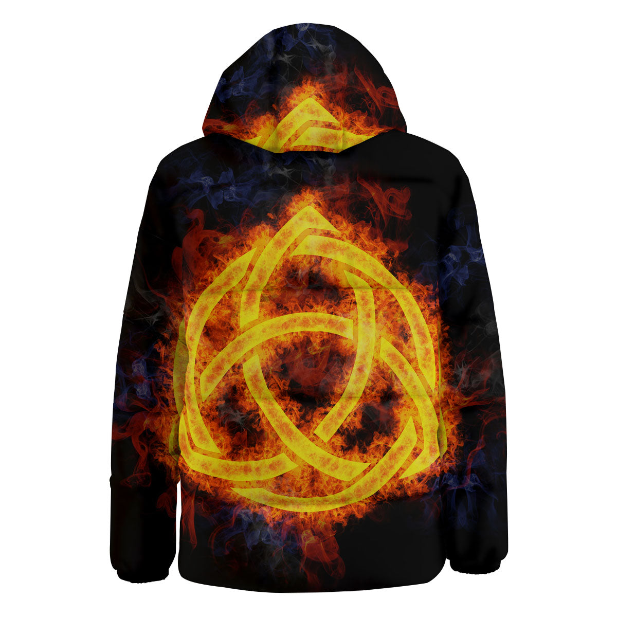 Knot Fire Celtic Print Down Jacket-grizzshop
