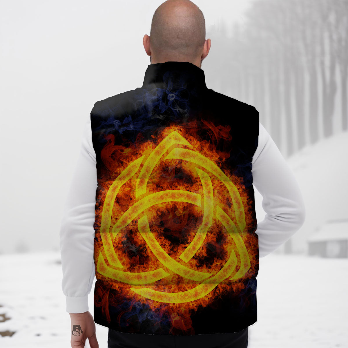 Knot Fire Celtic Print Down Vest