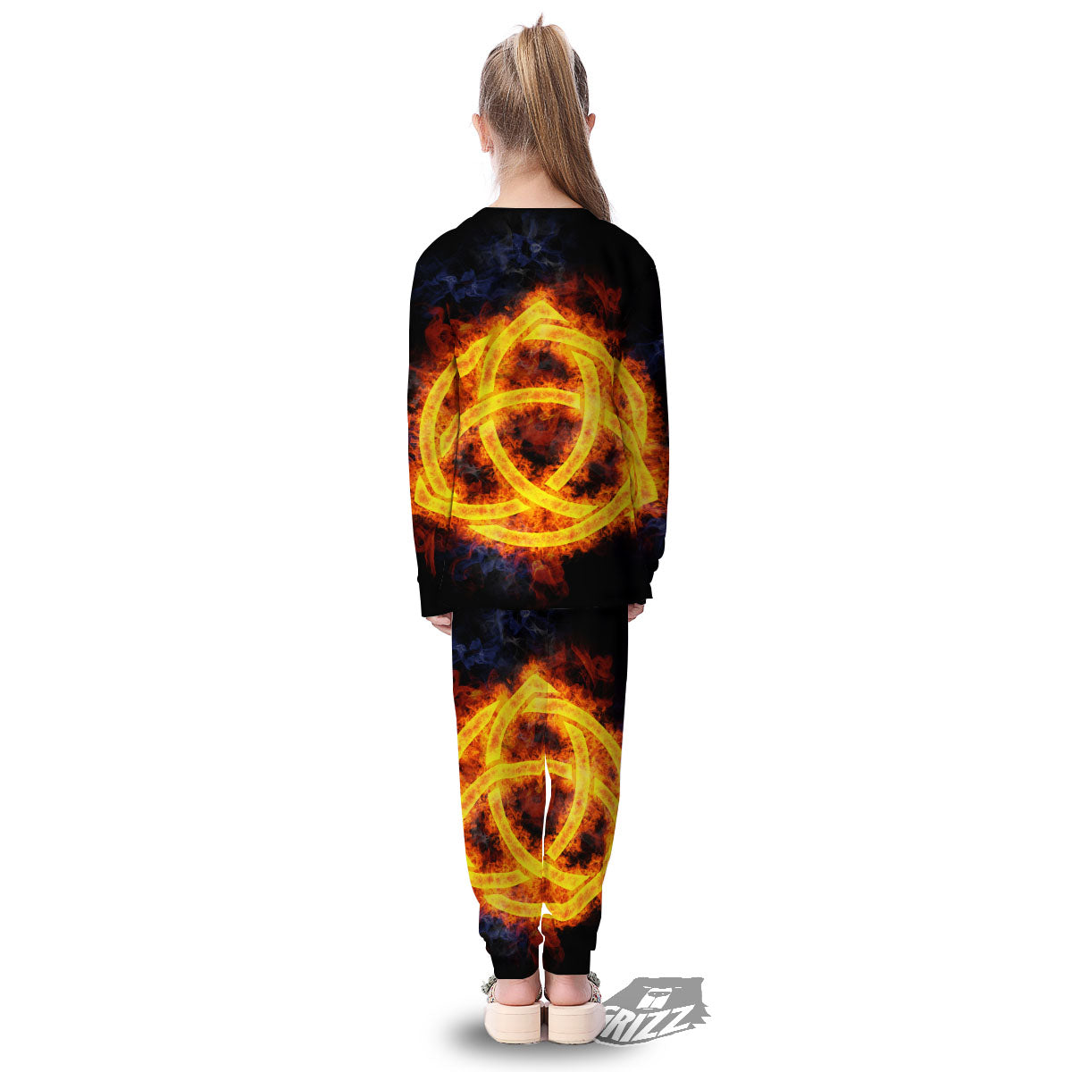 Knot Fire Celtic Print Kid's Pajamas-grizzshop