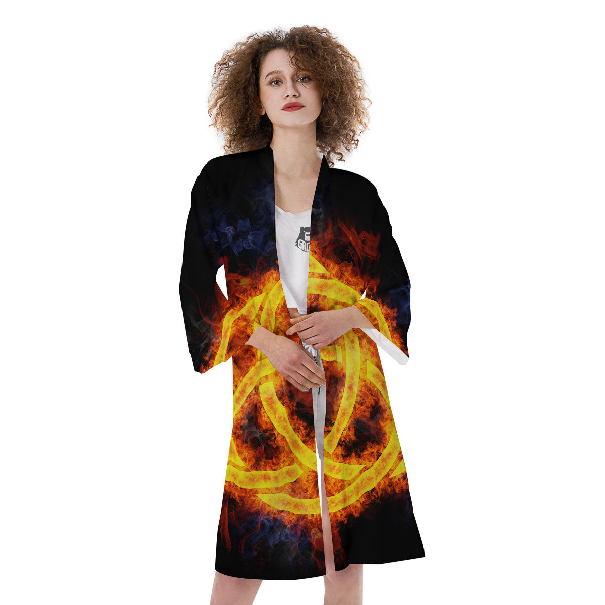 Knot Fire Celtic Print Kimono-grizzshop