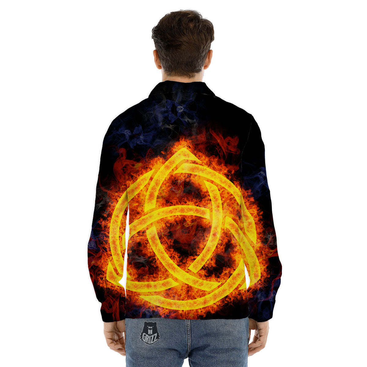 Knot Fire Celtic Print Men's Dress Shirts-grizzshop