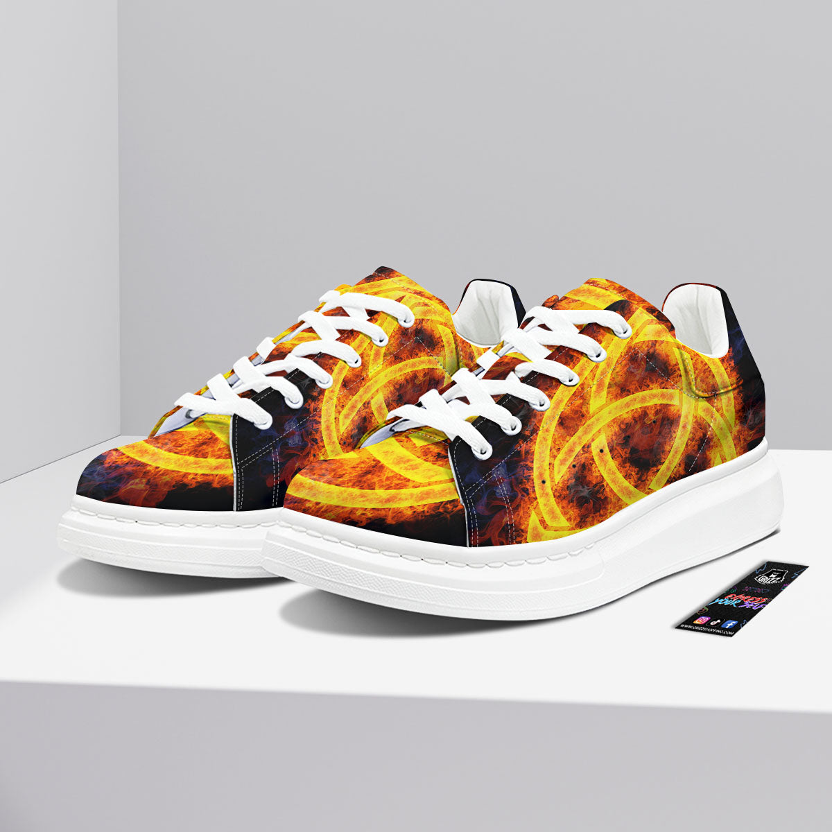 Knot Fire Celtic Print Platform Shoes-grizzshop
