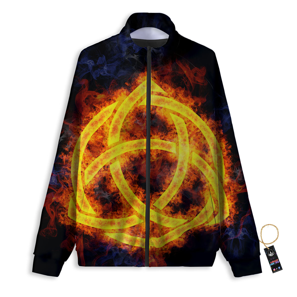 Knot Fire Celtic Print Track Jacket-grizzshop