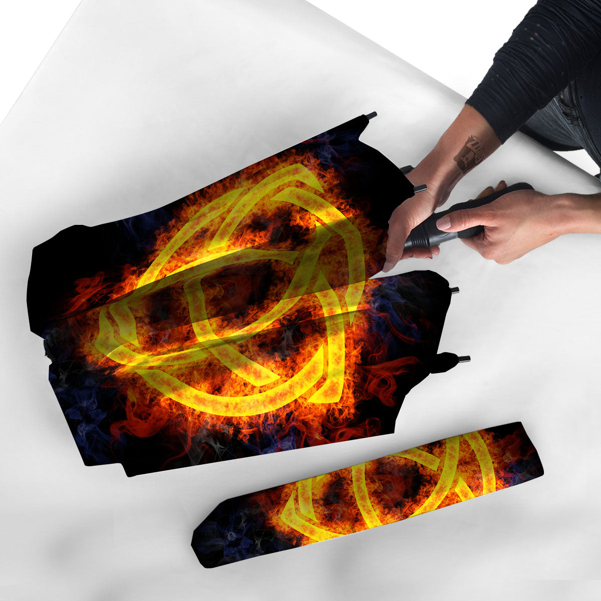 Knot Fire Celtic Print Umbrella-grizzshop