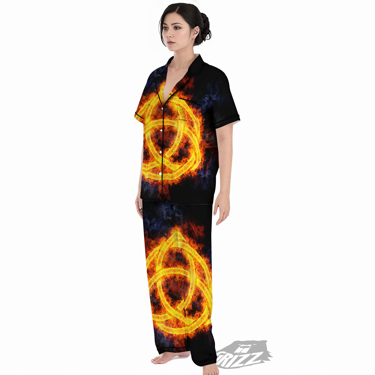 Knot Fire Celtic Print Women's Pajamas Set-grizzshop