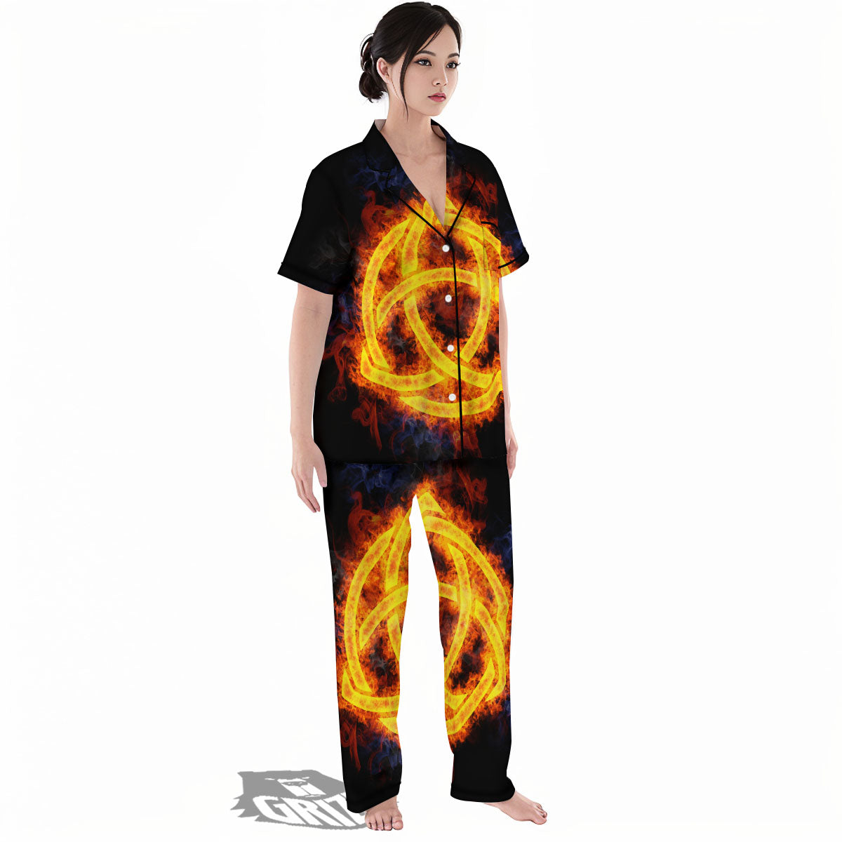 Knot Fire Celtic Print Women's Pajamas Set-grizzshop